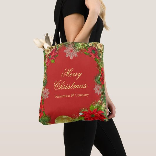 Kerstfeest Zakelijke Cadeautas Tote Bag (Dichtbij)