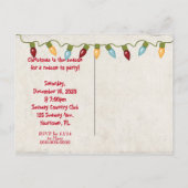 Kerstfeest zeesterren met pet op het strand aankondigingskaart (Achterkant)