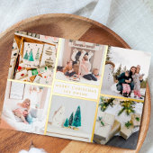 kerstfeest Zes foto's Folie Feestdagenkaart