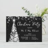 Kerstfeest Zilveren Boom Sparkle Lights Kaart (Staand voorkant)