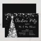 Kerstfeest Zilveren Boom Sparkle Lights Kaart (Voorkant / Achterkant)