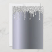 Kerstfeest zilveren glitter druppelt slee kerstman kaart (Achterkant)