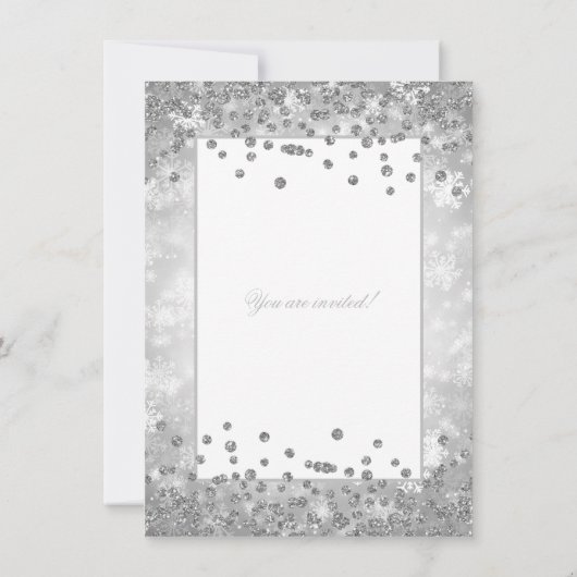 Kerstfeest Zilveren Glitter Winter Wonder Kaart (Achterkant)