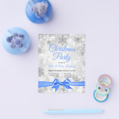 Kerstfeest Zilveren Winter Sparkle Blue Lint Flyer (Enkel)
