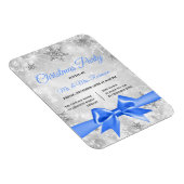 Kerstfeest Zilveren Winter Sparkle Blue Lint Magneet (Rechterzijde)