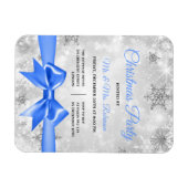 Kerstfeest Zilveren Winter Sparkle Blue Lint Magneet (Horizontaal)