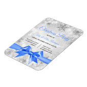 Kerstfeest Zilveren Winter Sparkle Blue Lint Magneet (Linkerzijde)