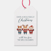 Kerstfeest zo vrolijk en blij cadeaulabel (Voorkant)