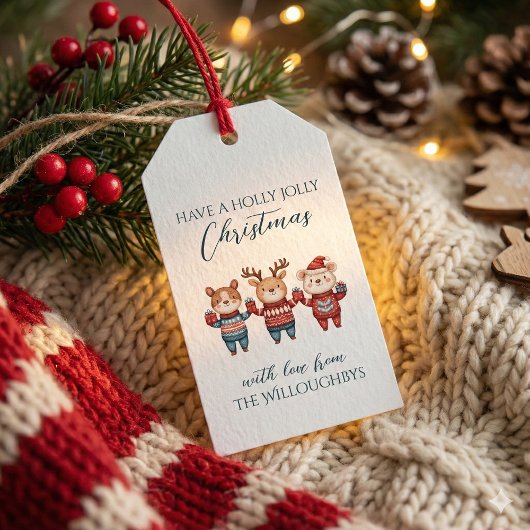 Kerstfeest zo vrolijk en blij cadeaulabel