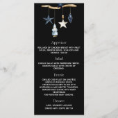 Kerstfeest zwart blauw Noords menu (Voorkant)
