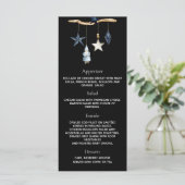 Kerstfeest zwart blauw Nordic menu (Staand voorkant)