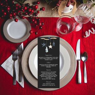 Kerstfeest zwart blauw nordisch menu