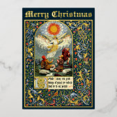 kerstfeestaankondiging aan de herders folie feestdagenkaart (Voorkant)