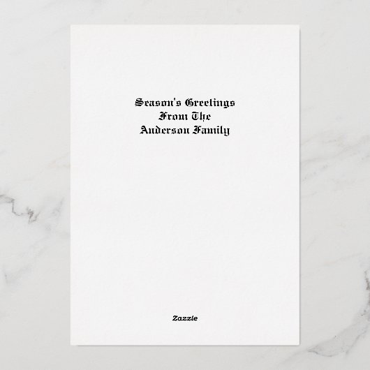 kerstfeestaankondiging aan de herders folie feestdagenkaart (Achterkant)