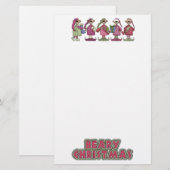 Kerstfeestartikelen met jute Beary Briefpapier (Voorkant / Achterkant)