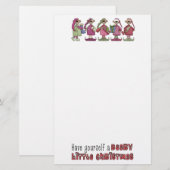 Kerstfeestartikelen met jute Beary Briefpapier (Voorkant / Achterkant)