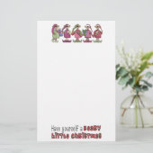 Kerstfeestartikelen met jute Beary Briefpapier (Staand voorkant)