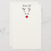 kerstfeestartikelen met rode neus, rendierend briefpapier (Voorkant / Achterkant)