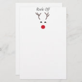 kerstfeestartikelen met rode neus, rendierend briefpapier (Voorkant / Achterkant)