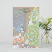  kerstfeestartikelen voor Kitty Cat Briefpapier (Staand voorkant)