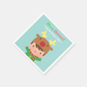 kerstfeestartikelen voor rendieren servetten (Hoek)