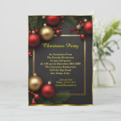 Kerstfeestballen rood Kerstviering Kaart (Staand voorkant)