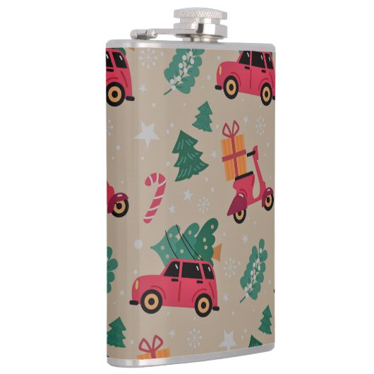 kerstfeestbedekking met pattenpapier heupfles (Rechts)