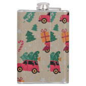 kerstfeestbedekking met pattenpapier heupfles (Achterkant)