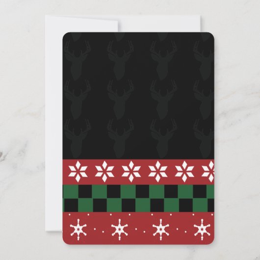 Kerstfeestbediende Deer Ugly Sweater Kaart (Achterkant)