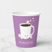 Kerstfeestbedrukte lavendel met warme chocolade papieren bekers (Achterkant)