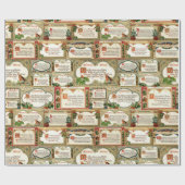  kerstfeestbegroeten Collage Cadeaupapier (Vlak)