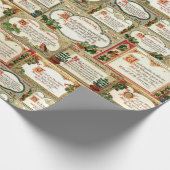  kerstfeestbegroeten Collage Cadeaupapier (Hoek)