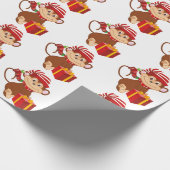 kerstfeestbekerij met een aap in de val cadeaupapier (Hoek)