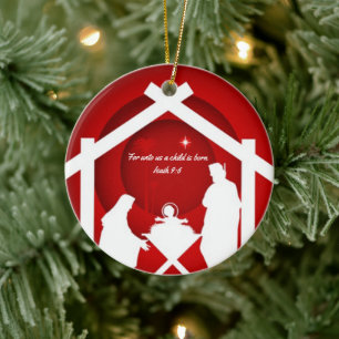 kerstfeestbekernativiteit bijbelversiering keramisch ornament