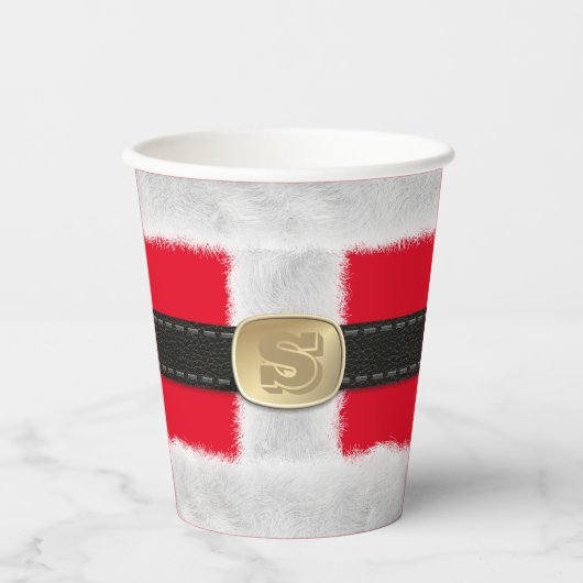 Kerstfeestbekertje met rood kerstcadeautje papieren bekers (Voorkant)