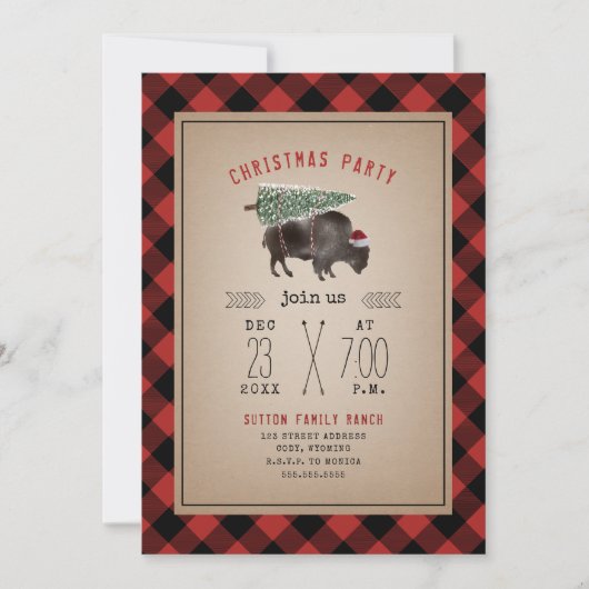 kerstfeestbiefstuk bizons Rustige tang Kaart (Voorkant)