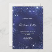 kerstfeestblauwe glittersplepel kaart (Voorkant)