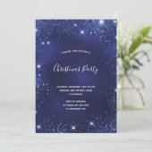 kerstfeestblauwe glittersplepel kaart (Staand voorkant)
