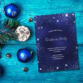 kerstfeestblauwe glittersplepel kaart