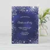 Kerstfeestblauwe zilversparren kaart (Staand voorkant)