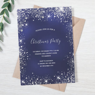 Kerstfeestblauwe zilversparren kaart