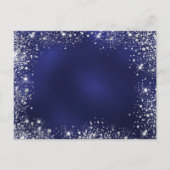 Kerstfeestblauwe zilversparren uitnodiging briefkaart (Achterkant)