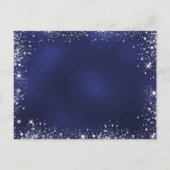 Kerstfeestblauwe zilversparren uitnodiging briefkaart (Achterkant)