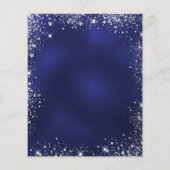 Kerstfeestblauwe zilveruitnodiging flyer (Achterkant)