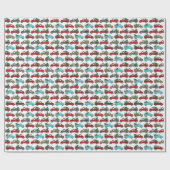  kerstfeestbomen, buffels cadeaupapier (Vlak)