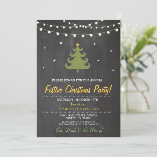 Kerstfeestbomen uitnodigen kaart (Staand voorkant)