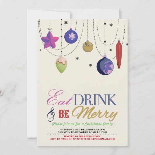 kerstfeestboom Merry Xmas feestelijke uitnodiging (Voorkant)