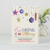 kerstfeestboom Merry Xmas feestelijke uitnodiging (Staand voorkant)