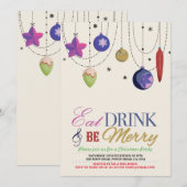 kerstfeestboom Merry Xmas feestelijke uitnodiging (Voorkant / Achterkant)