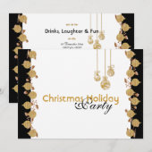 kerstfeestboomversieringen goud kaart (Voorkant / Achterkant)